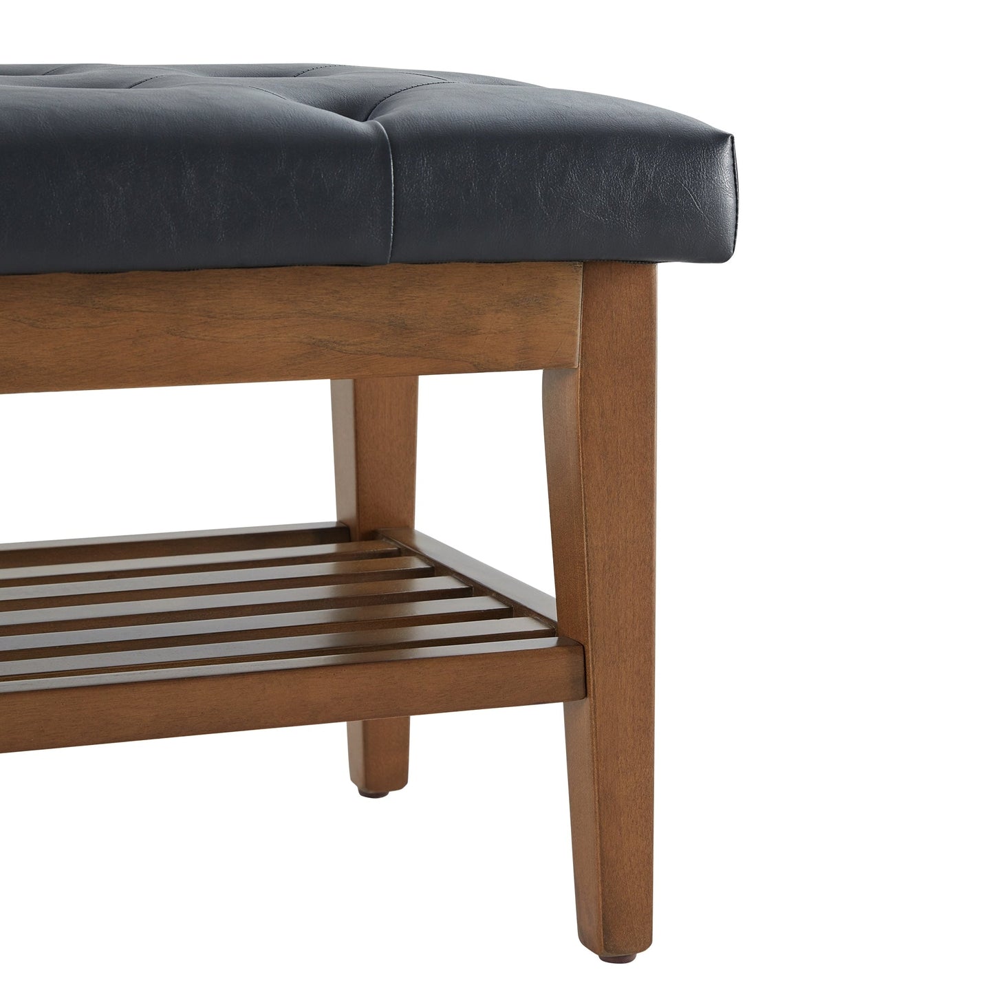 Banc à chaussures d'entrée, banc de rangement, tissu et bois massif, banc rembourré de 109 cm (43 pouces) pour salon et chambres à coucher