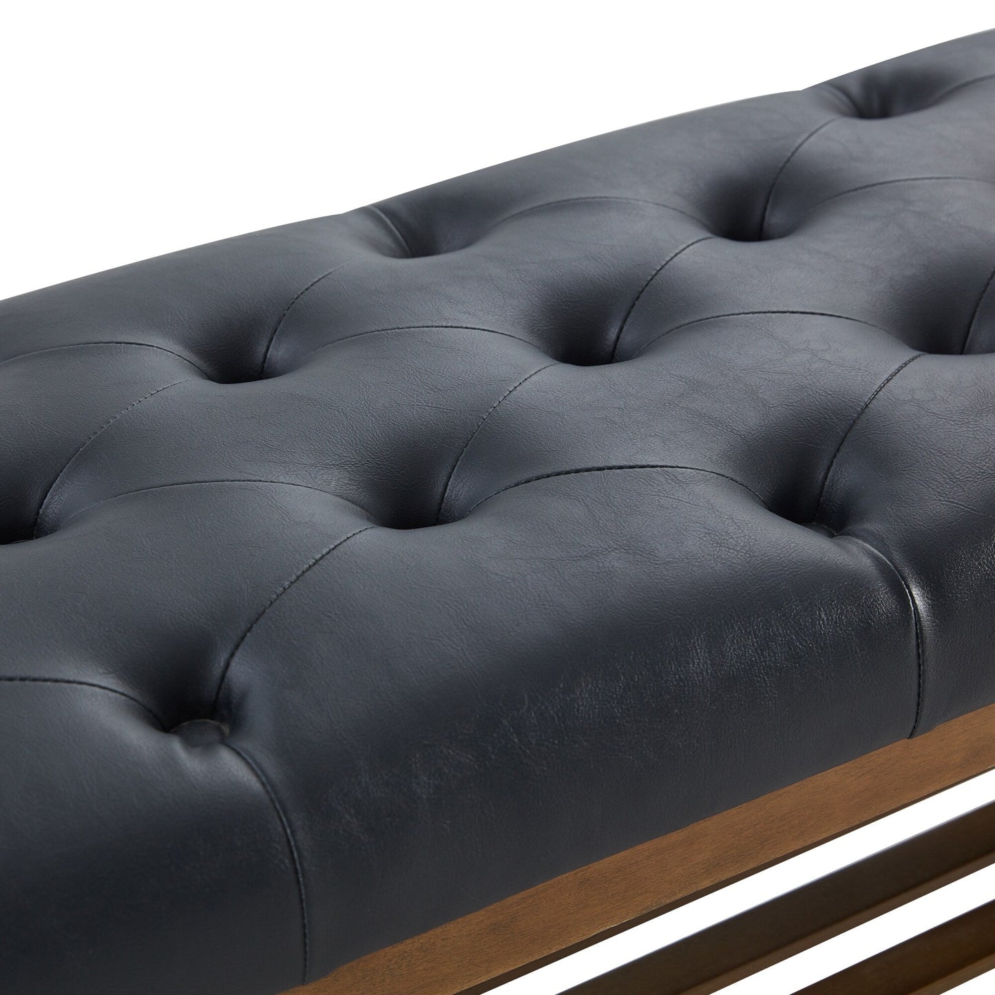 Banc à chaussures d'entrée, banc de rangement, tissu et bois massif, banc rembourré de 109 cm (43 pouces) pour salon et chambres à coucher