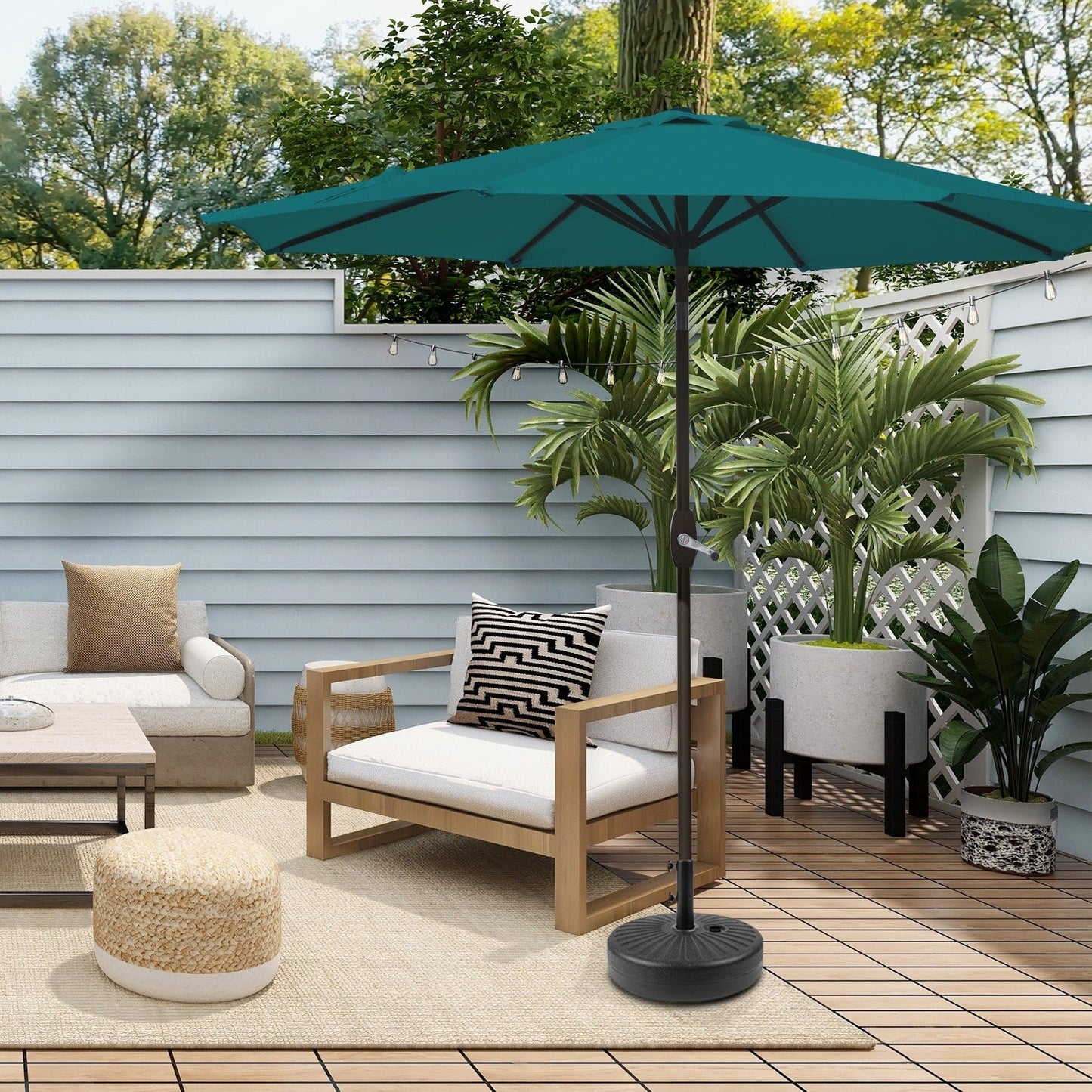 Parasol de terrasse Holme de 2,7 mètres et pied de support