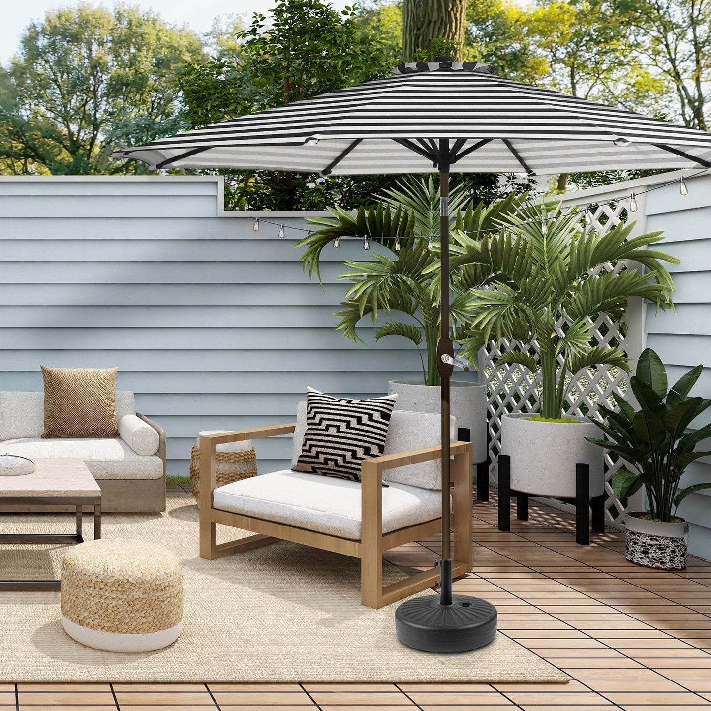 Parasol de terrasse Holme de 2,7 mètres et pied de support