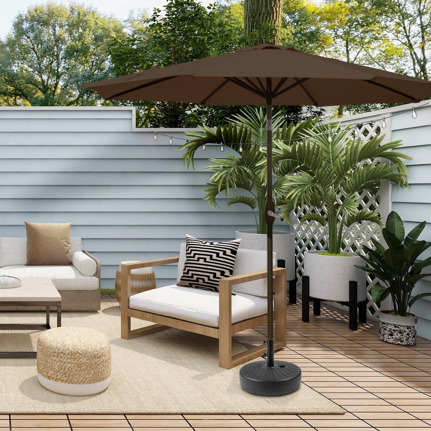 Parasol de terrasse Holme de 2,7 mètres et pied de support