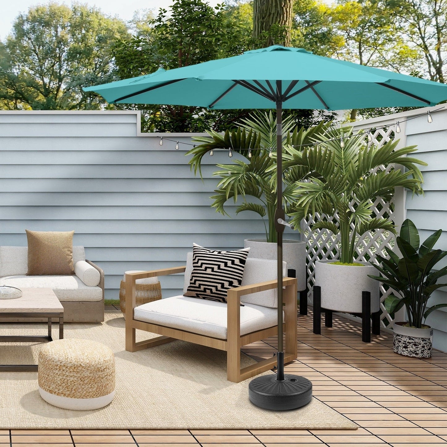 Parasol de terrasse Holme de 2,7 mètres et pied de support