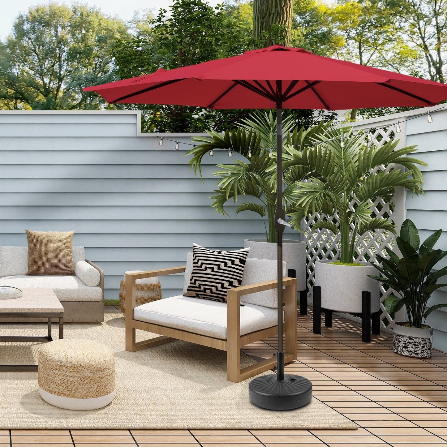 Parasol de terrasse Holme de 2,7 mètres et pied de support