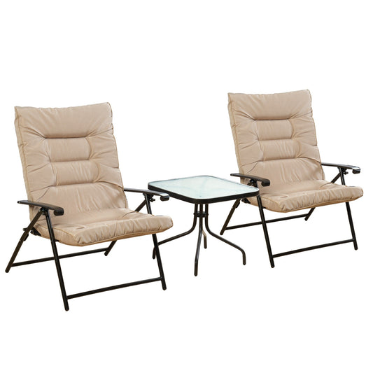 Kozyard Elsa Ensemble de meubles de jardin pliants rembourrés pour terrasse, 3 pièces