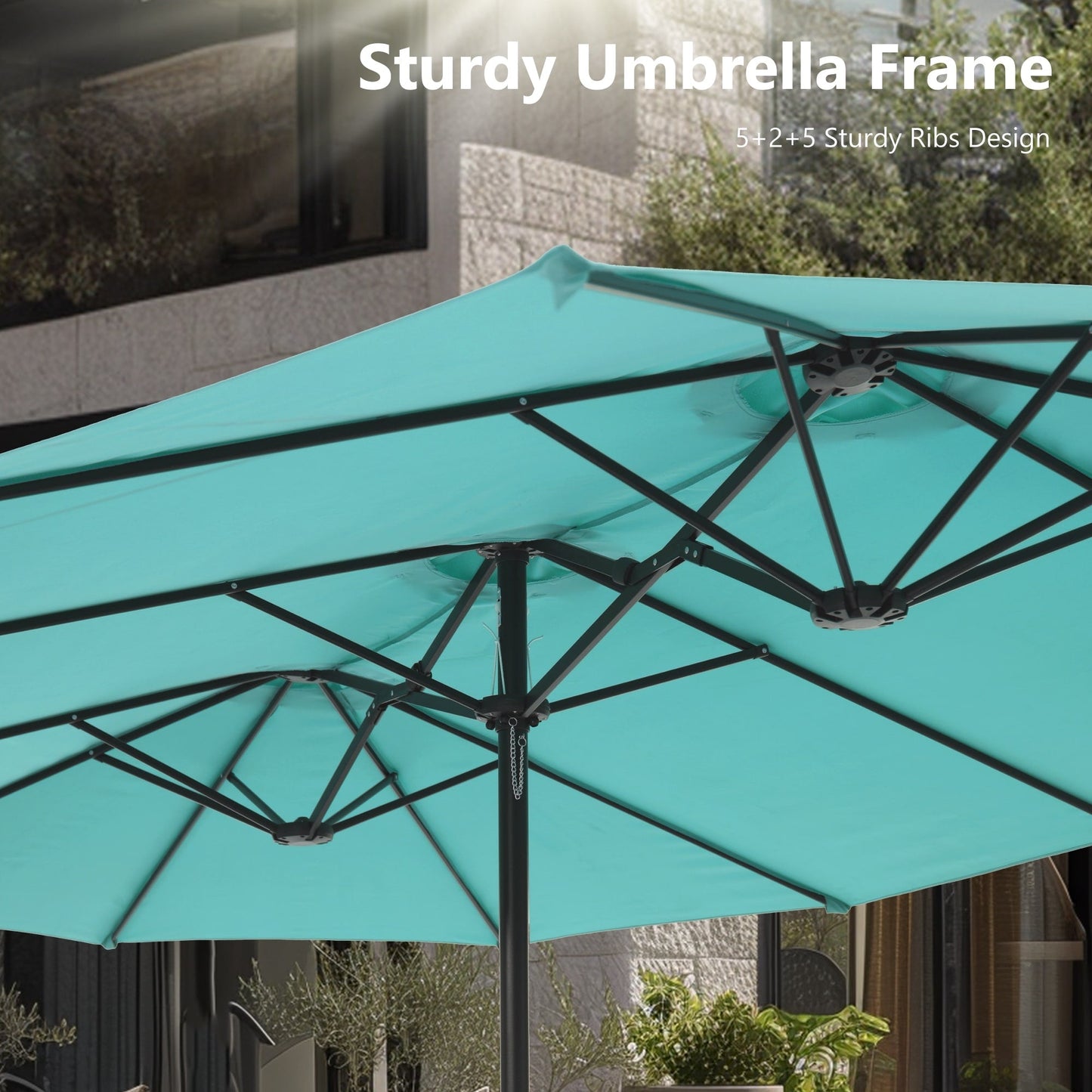 MAISON ARTS Parasol de terrasse extra large double face de 4,5 m avec socle inclus