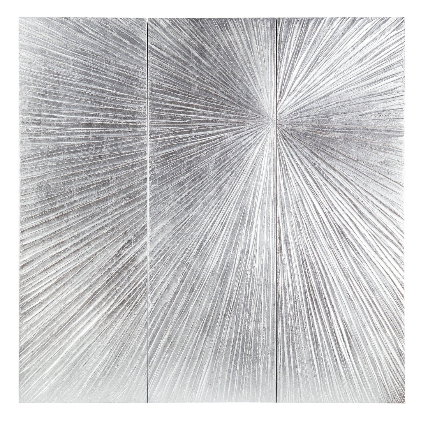 Ensemble de 3 tableaux muraux en résine multidimensionnelle, style triptyque, à motif de soleil rayonnant, peint à la main, de la marque Madison Park Signature.