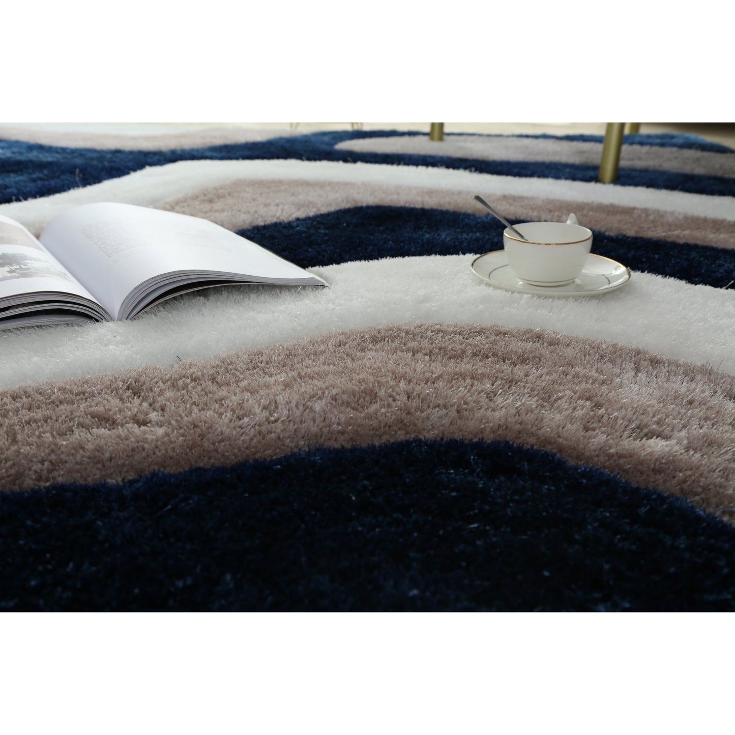 Tapis de sol abstrait à poils longs Mateos