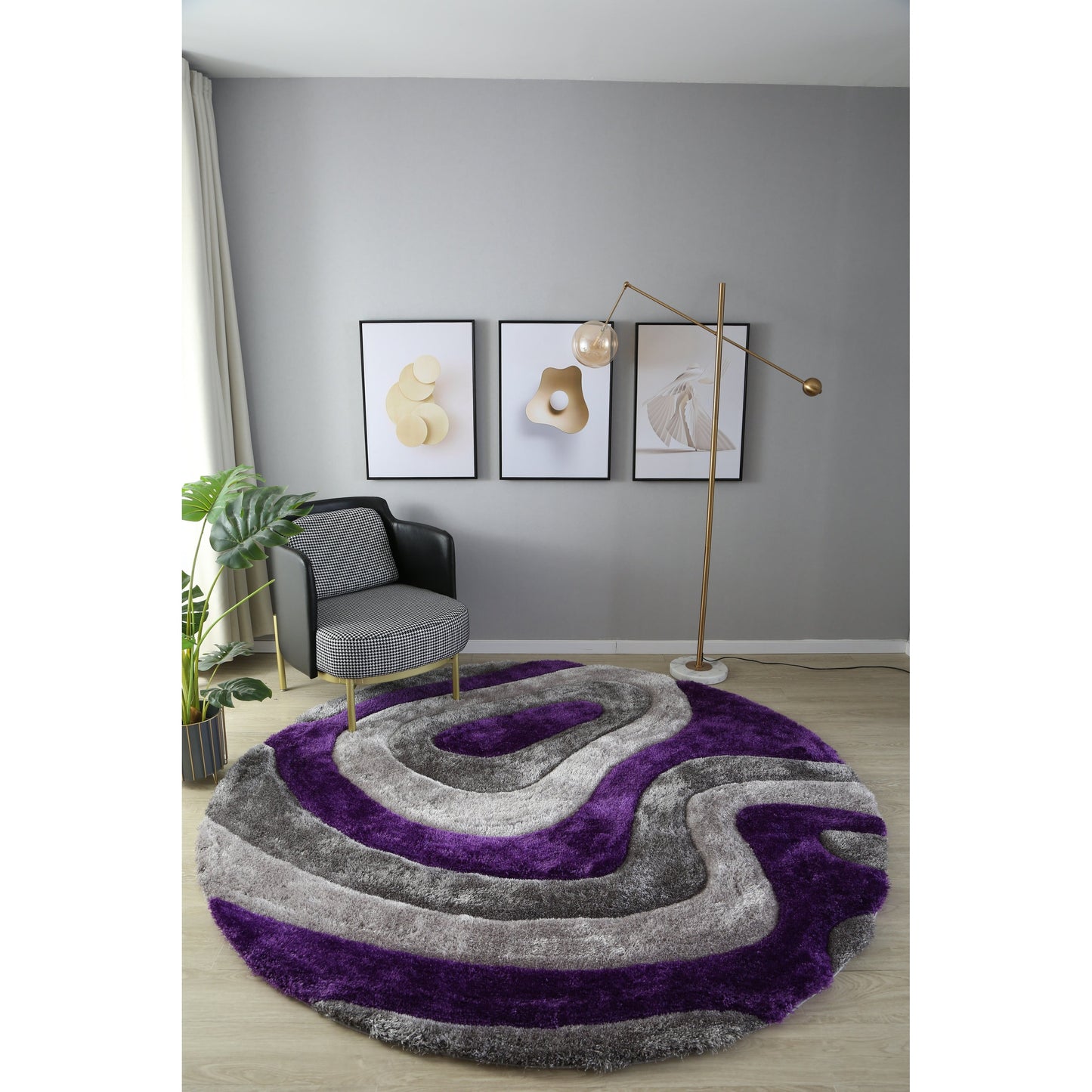 Tapis de sol abstrait à poils longs Mateos