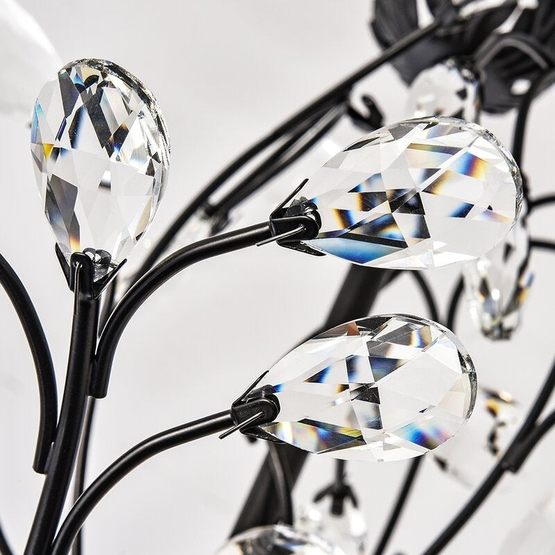 Maxax 4 - Lustre unique classique/traditionnel à 4 lumières avec accents en cristal