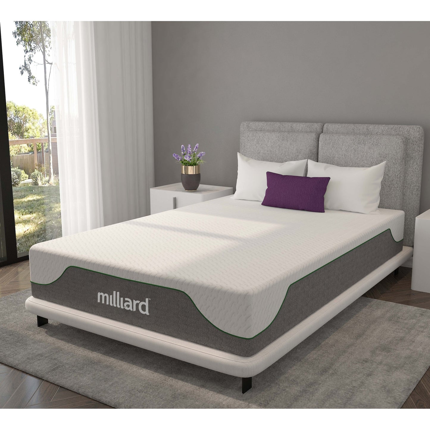 Milliard Matelas en mousse à mémoire de forme 10 pouces, ferme, livré dans une boîte/soulageant la pression, classique