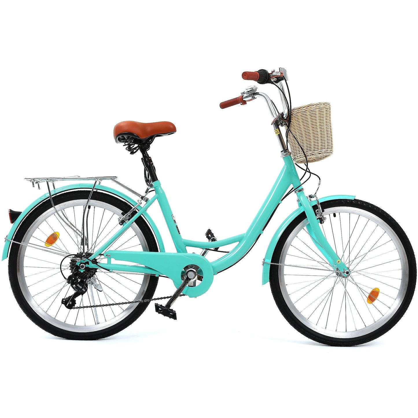 Moasis24/26 Vélo Cruiser 7 vitesses, vélo à pas réglable, vélo de ville, vélo à bicyclette