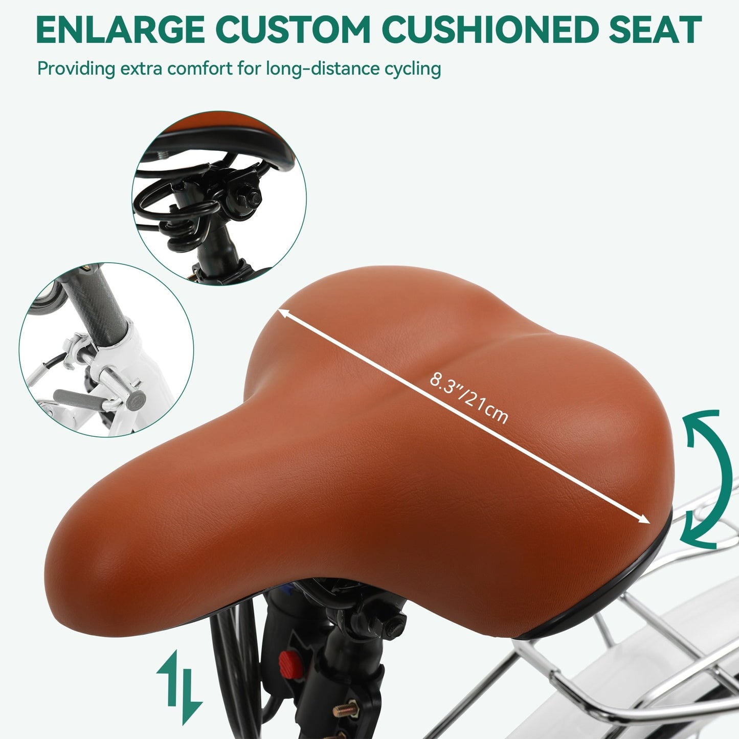 Moasis24/26 Vélo Cruiser 7 vitesses, vélo à pas réglable, vélo de ville, vélo à bicyclette