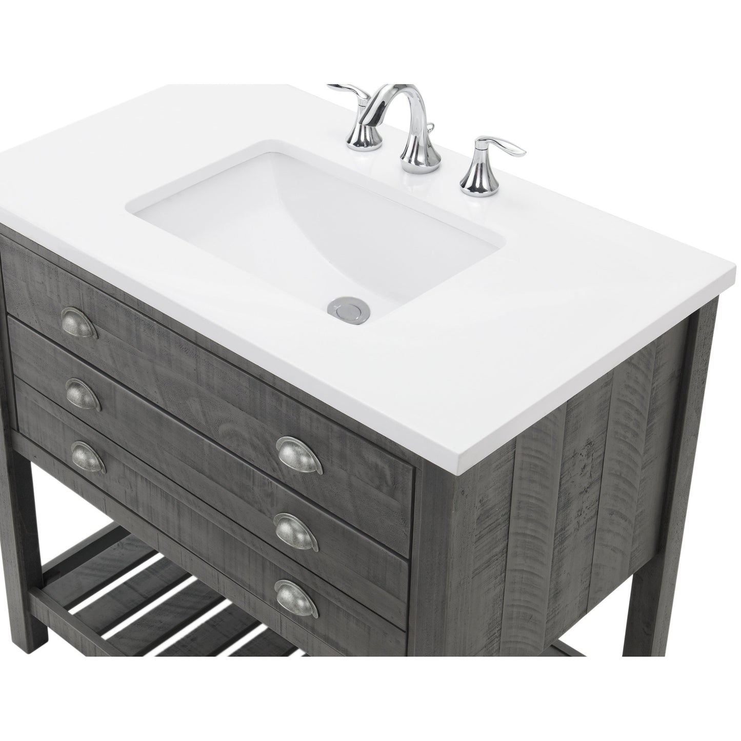Meuble-lavabo de salle de bain simple Monterey 37 de style farmhouse avec plan de travail