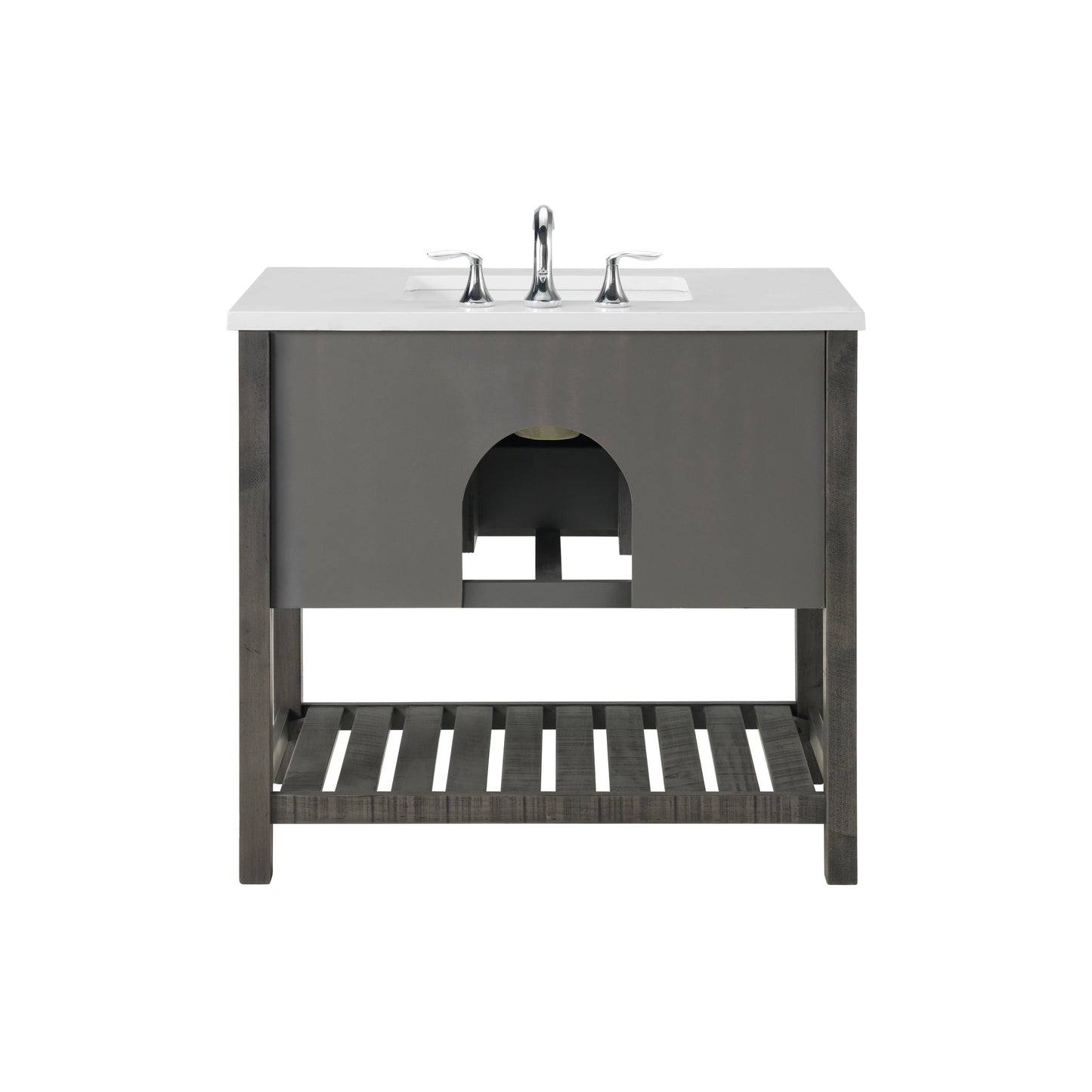 Meuble-lavabo de salle de bain simple Monterey 37 de style farmhouse avec plan de travail