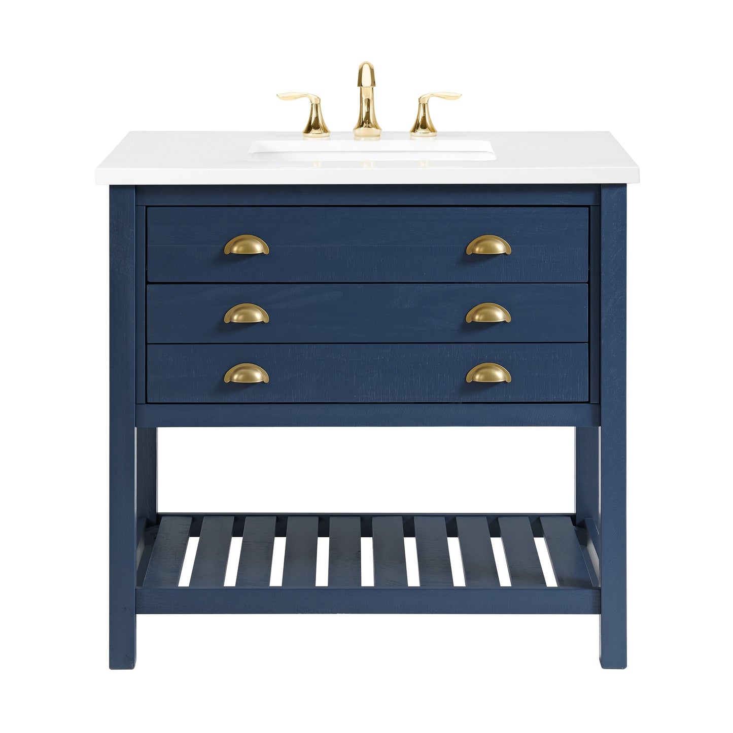 Meuble-lavabo de salle de bain simple Monterey 37 de style farmhouse avec plan de travail