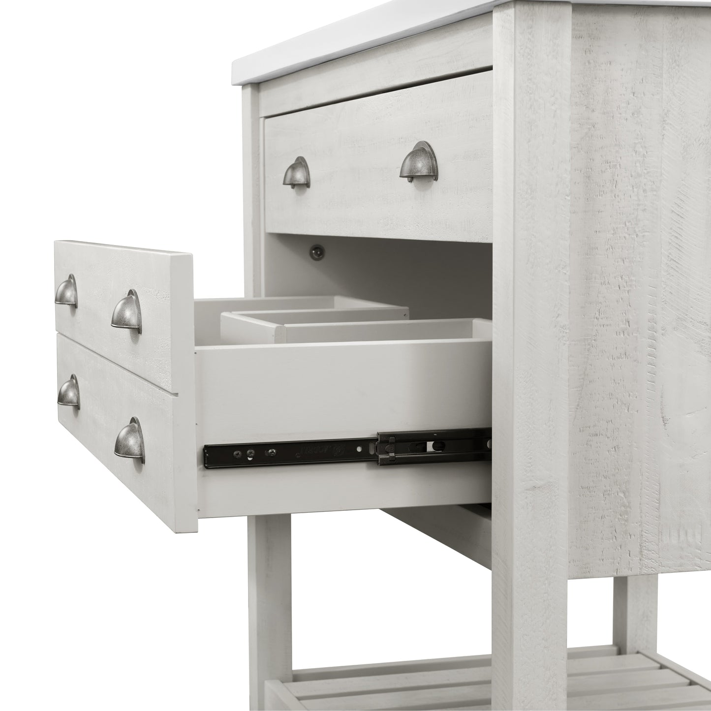 Meuble-lavabo de salle de bain simple Monterey 37 de style farmhouse avec plan de travail