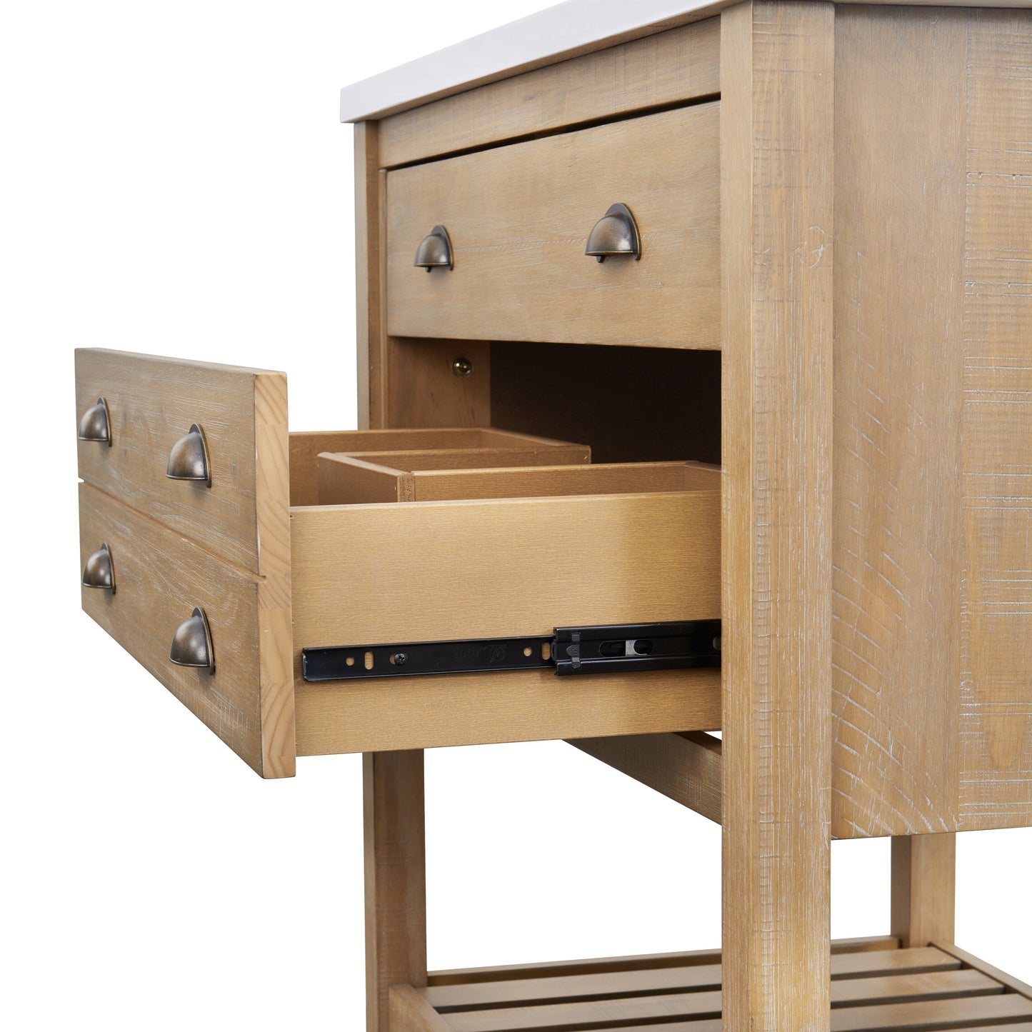Meuble-lavabo de salle de bain simple Monterey 37 de style farmhouse avec plan de travail