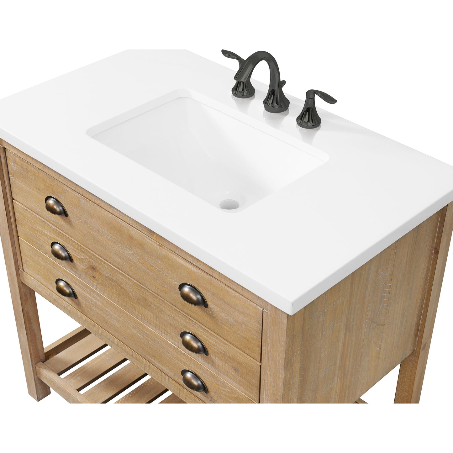 Meuble-lavabo de salle de bain simple Monterey 37 de style farmhouse avec plan de travail