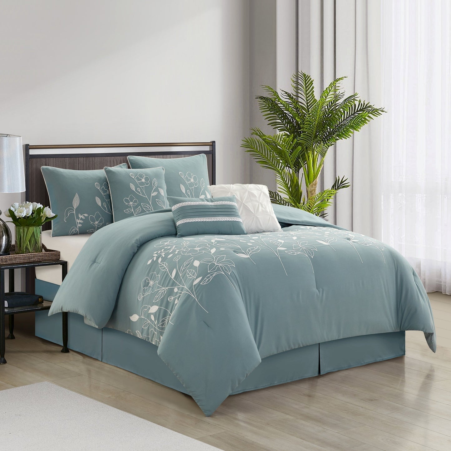 Ensemble de couette Nanshing Taylor 7 pièces à motifs floraux botaniques