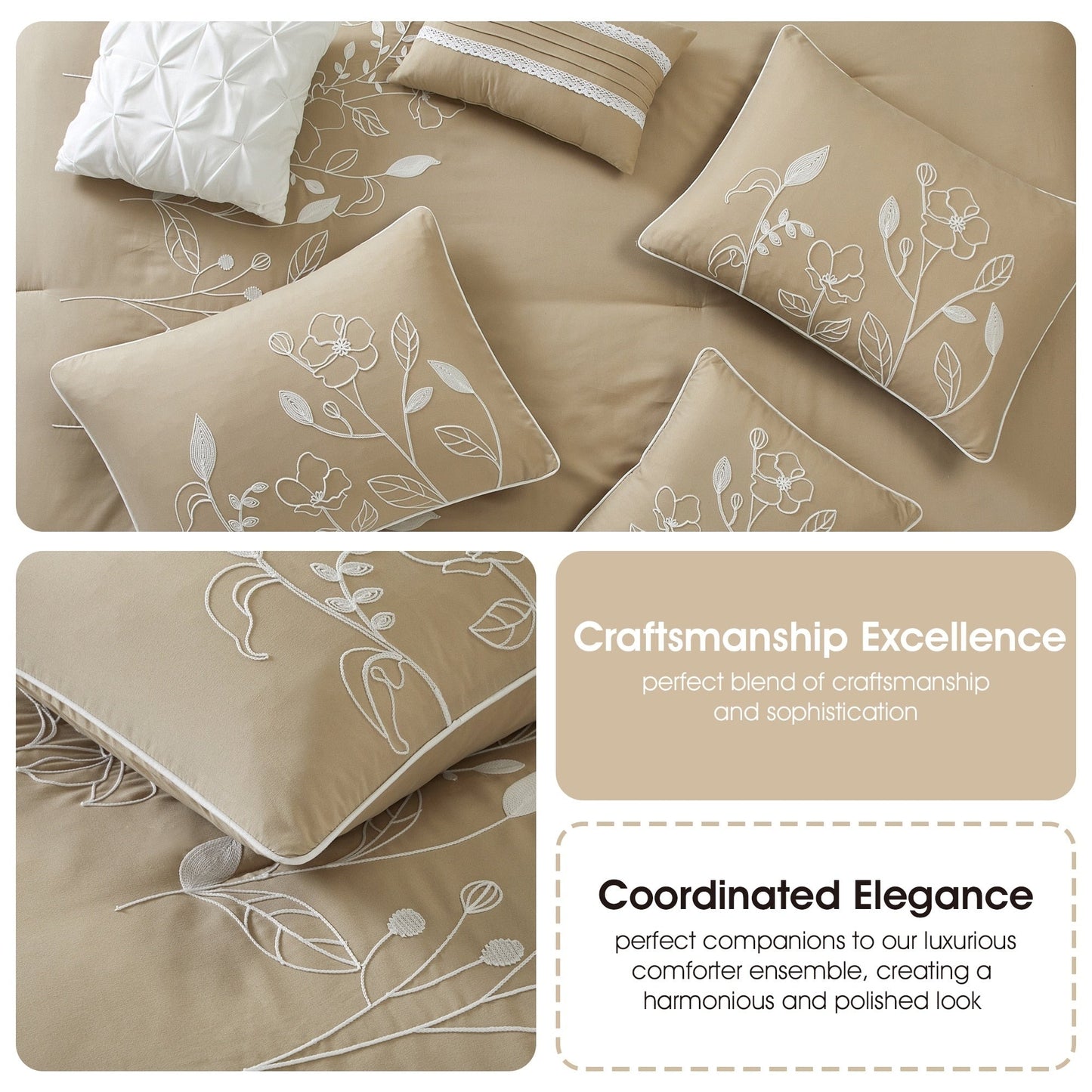 Ensemble de couette Nanshing Taylor 7 pièces à motifs floraux botaniques