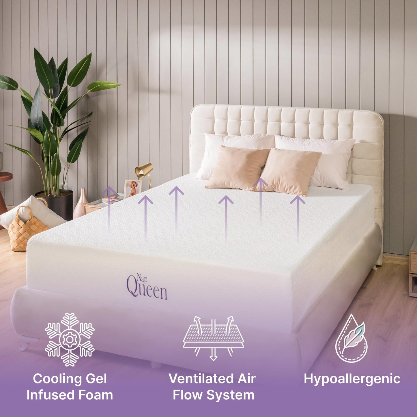 Matelas NapQueen Elizabeth 8 en mousse à mémoire de forme avec gel de refroidissement