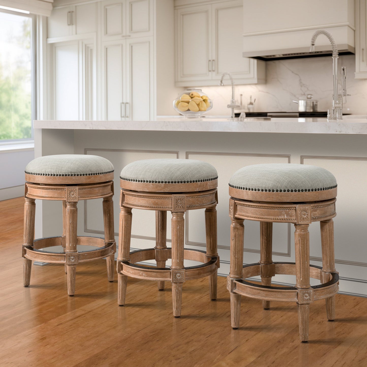 Tabouret de bar New Ridge Home Goods Chapman sans dossier, pivotant, hauteur de comptoir de 26 pouces - Hauteur de comptoir