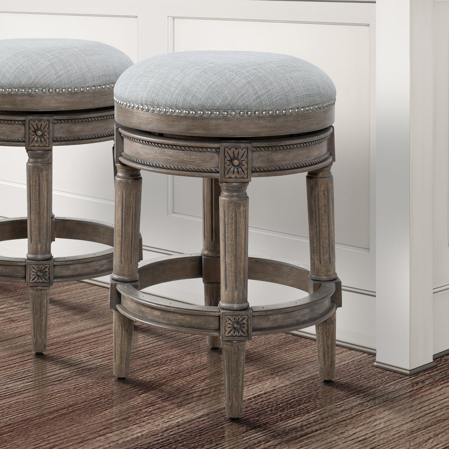 Tabouret de bar New Ridge Home Goods Chapman sans dossier, pivotant, hauteur de comptoir de 26 pouces - Hauteur de comptoir