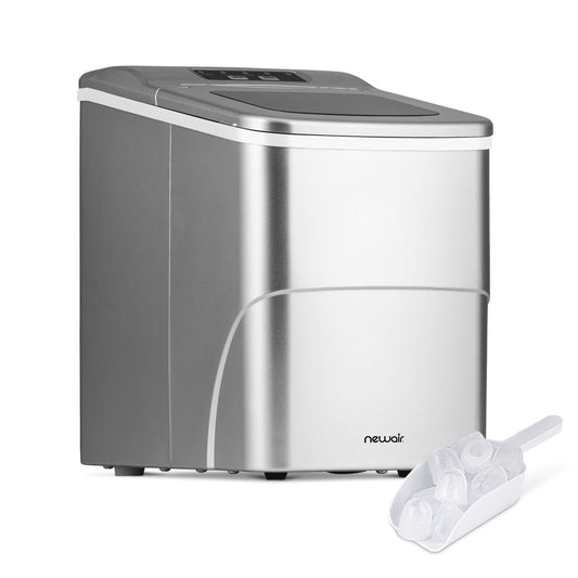 Fabrique de glace de comptoir Newair 26 lbs, portable et légère, commandes intuitives, taille de glace grande ou petite, pièces sans BPA.
