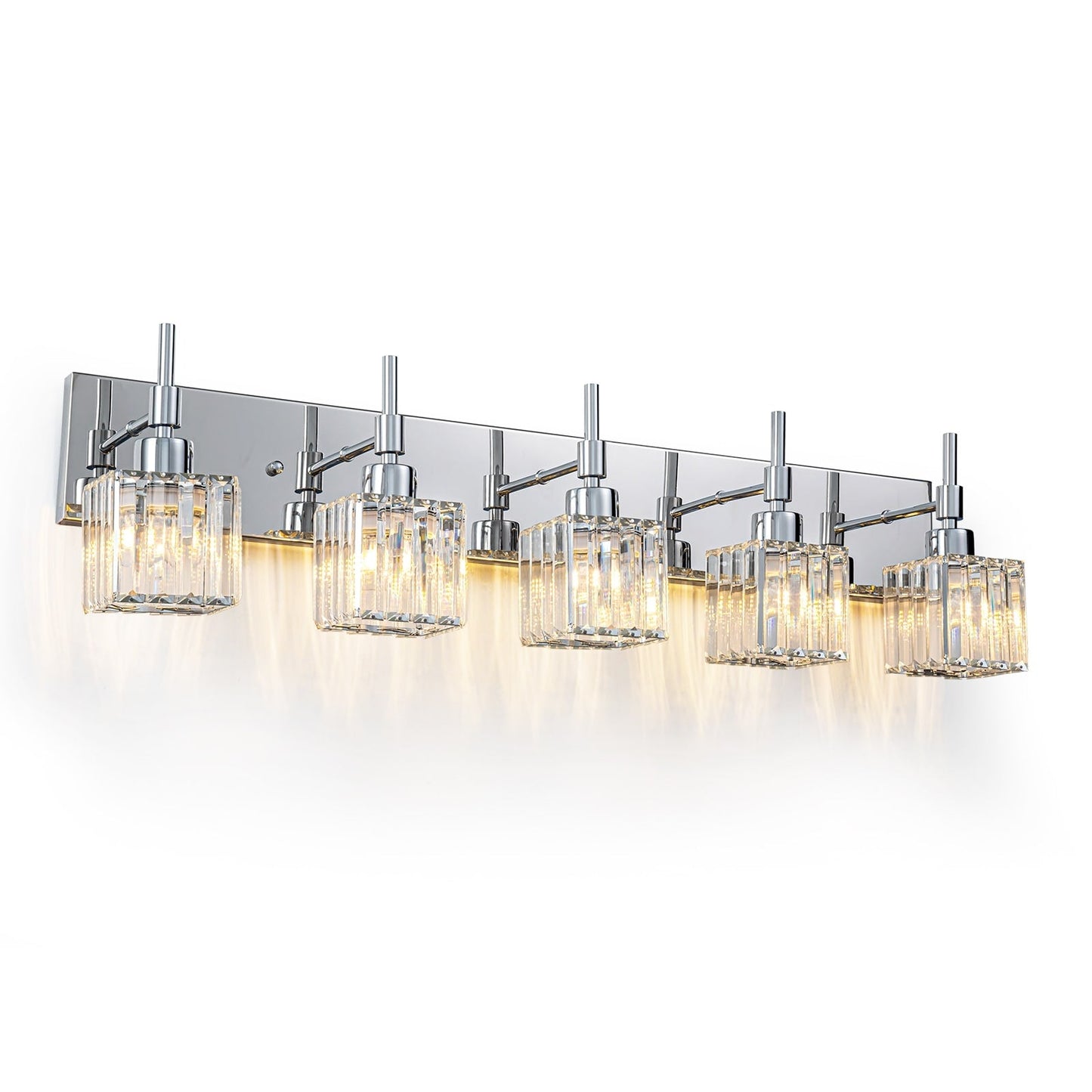 Ora Lustre de salle de bain moderne à cristaux, à intensité variable, pour miroir, éclairage de vanité glamour