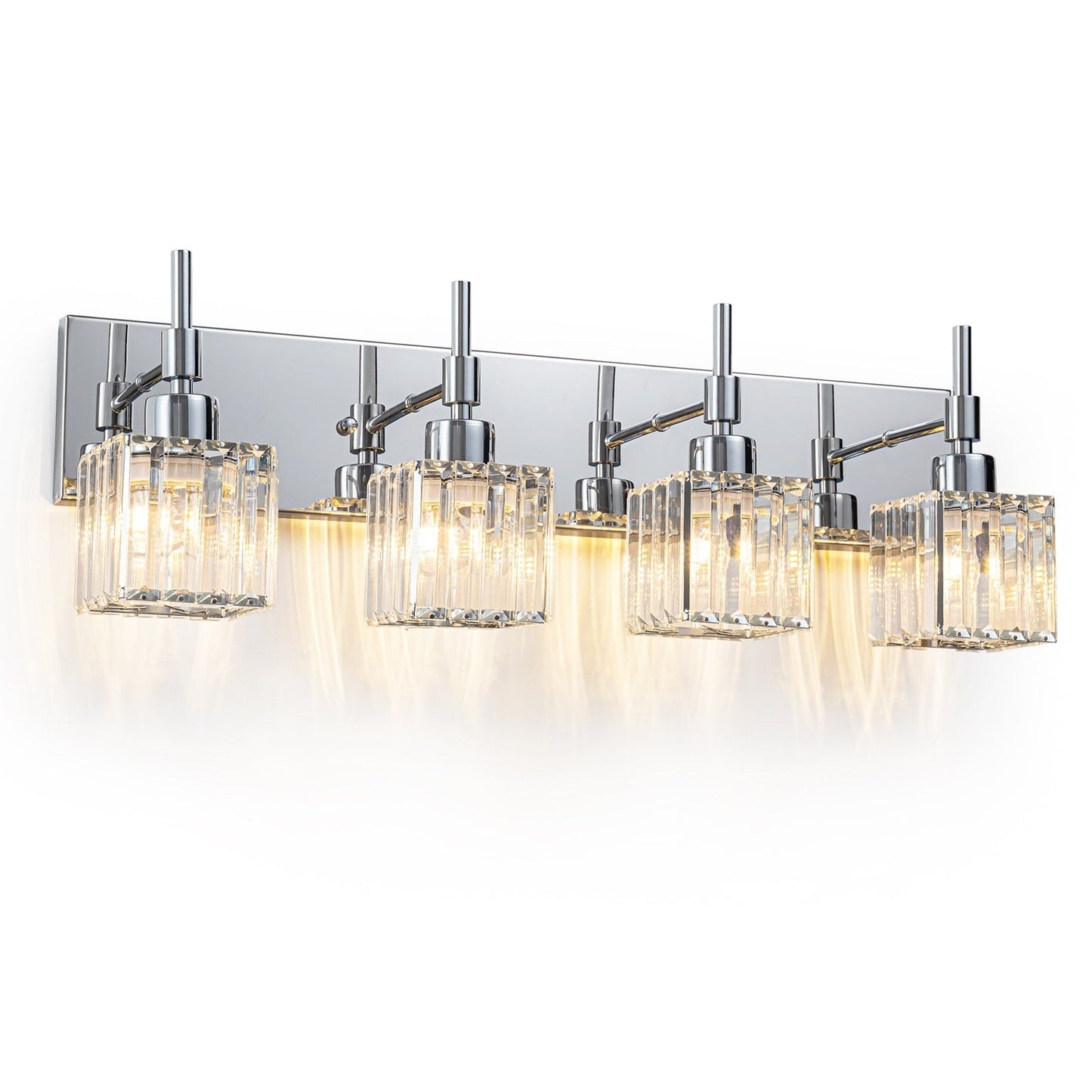 Ora Lustre de salle de bain moderne à cristaux, à intensité variable, pour miroir, éclairage de vanité glamour