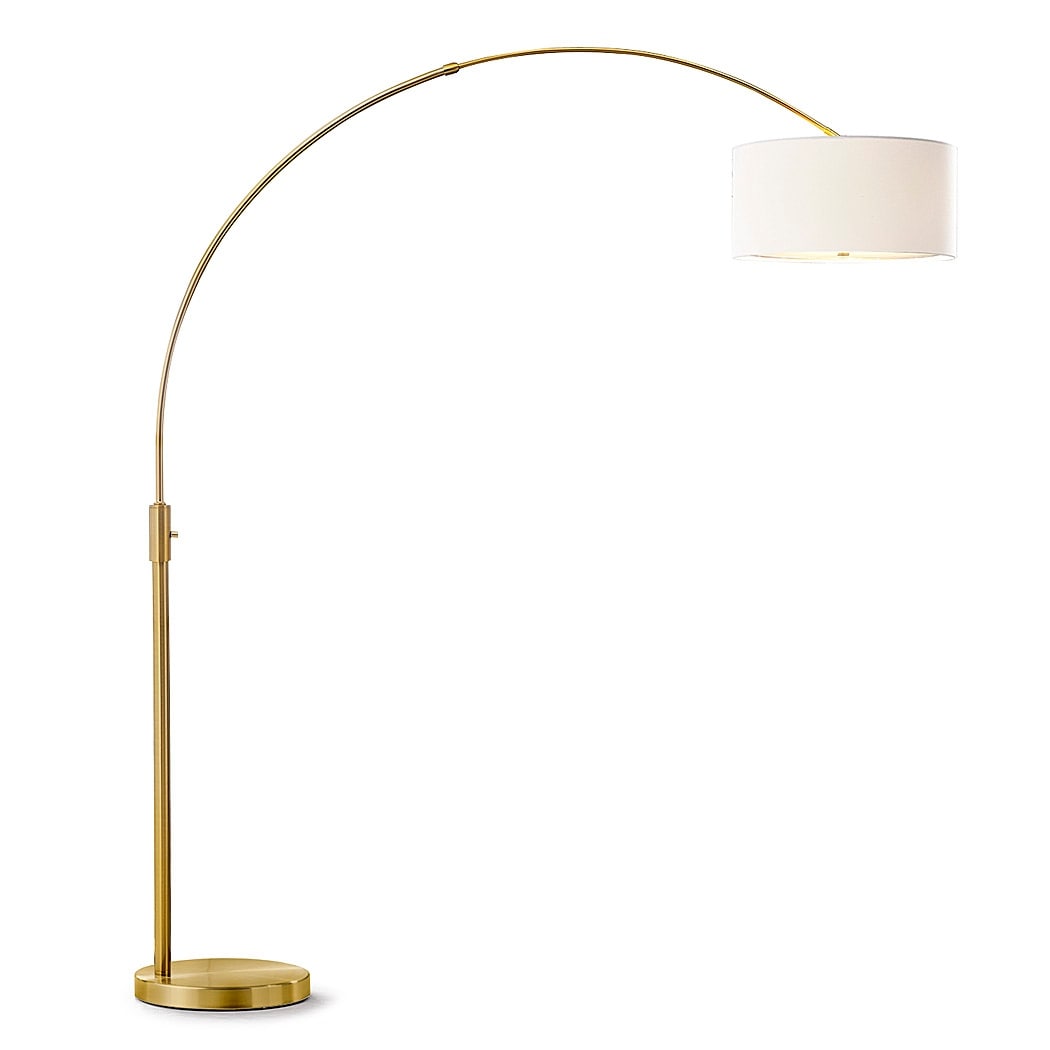 Lampe de sol à arche rétractable à LED dimmable Orbita 81H, ampoule incluse, finition laiton antique.