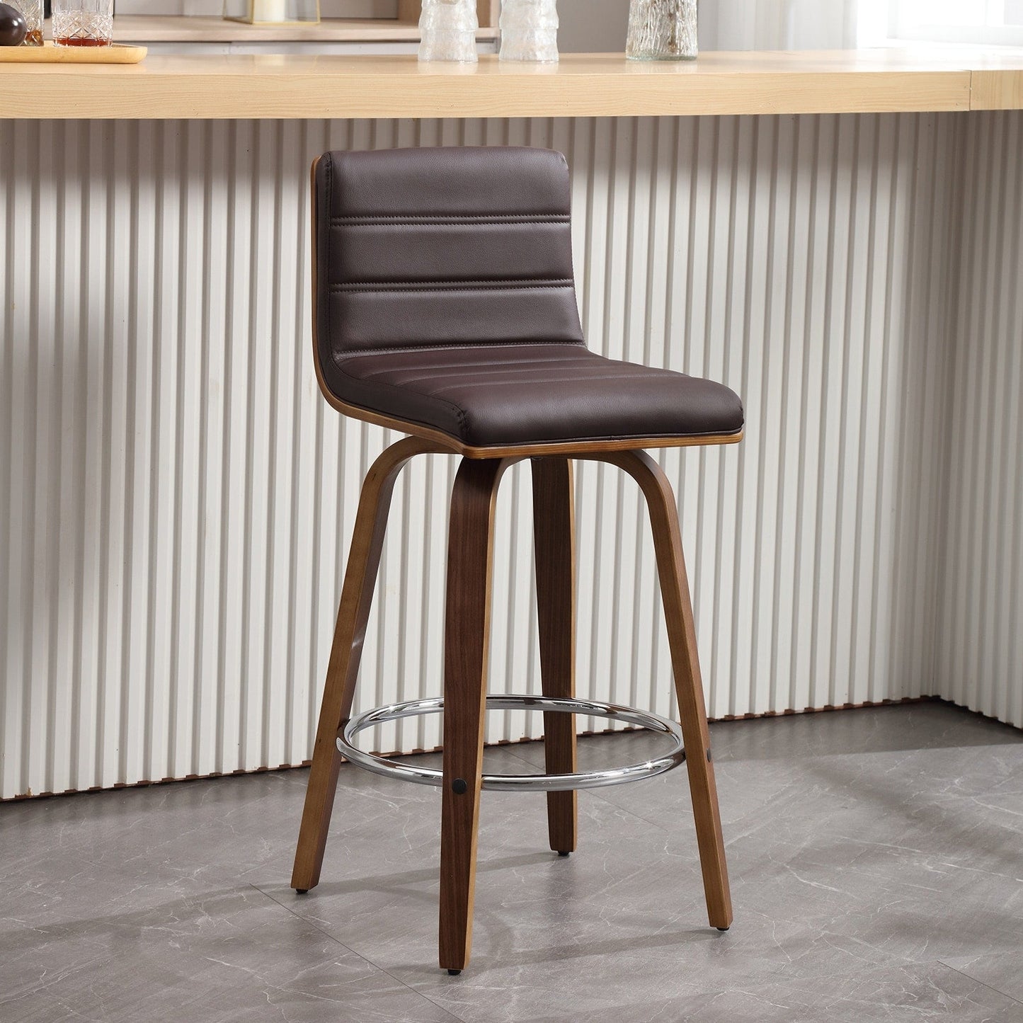 Tabourets de bar/hauts-sièges pivotants en simili cuir 26/29, lot de 2/3