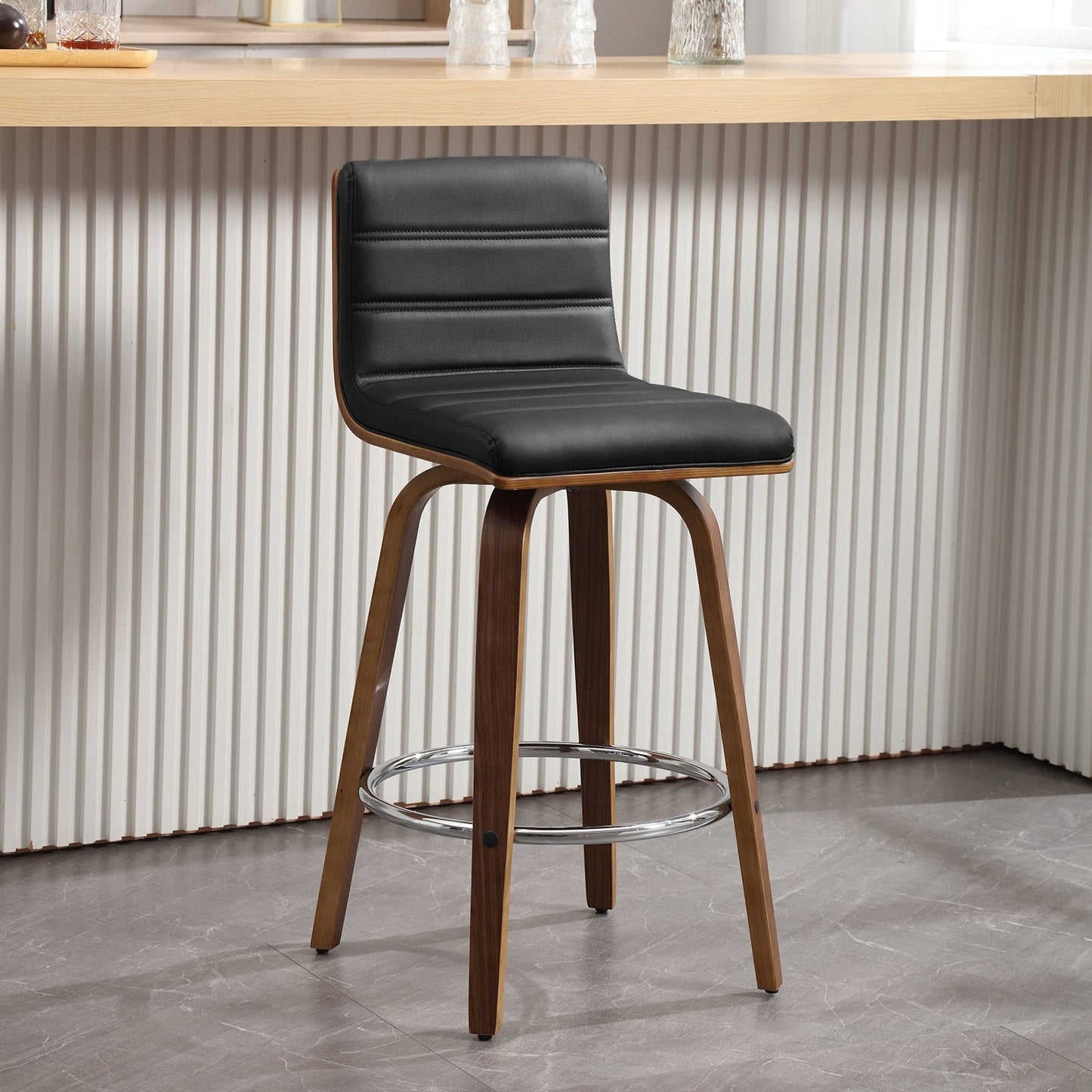 Tabourets de bar/hauts-sièges pivotants en simili cuir 26/29, lot de 2/3