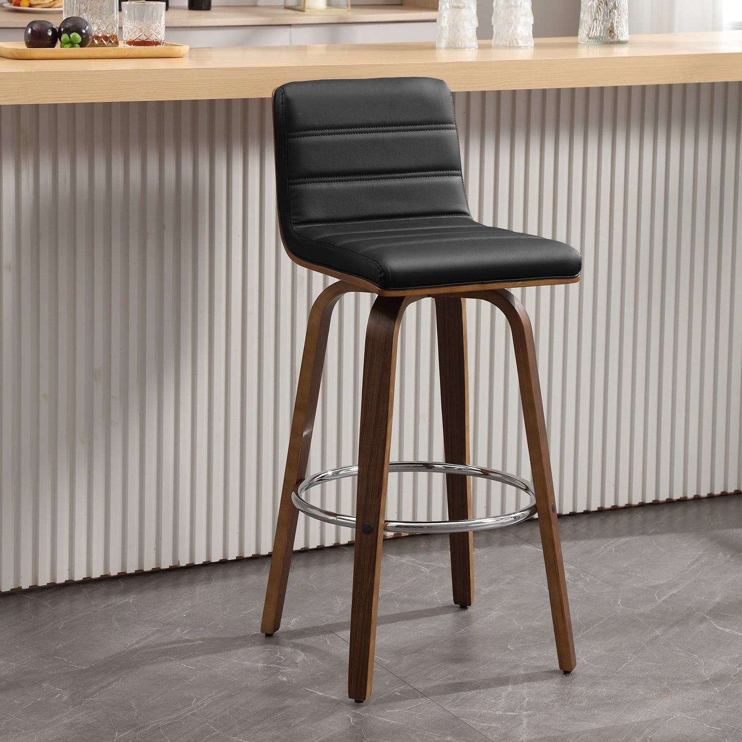 Tabourets de bar/hauts-sièges pivotants en simili cuir 26/29, lot de 2/3