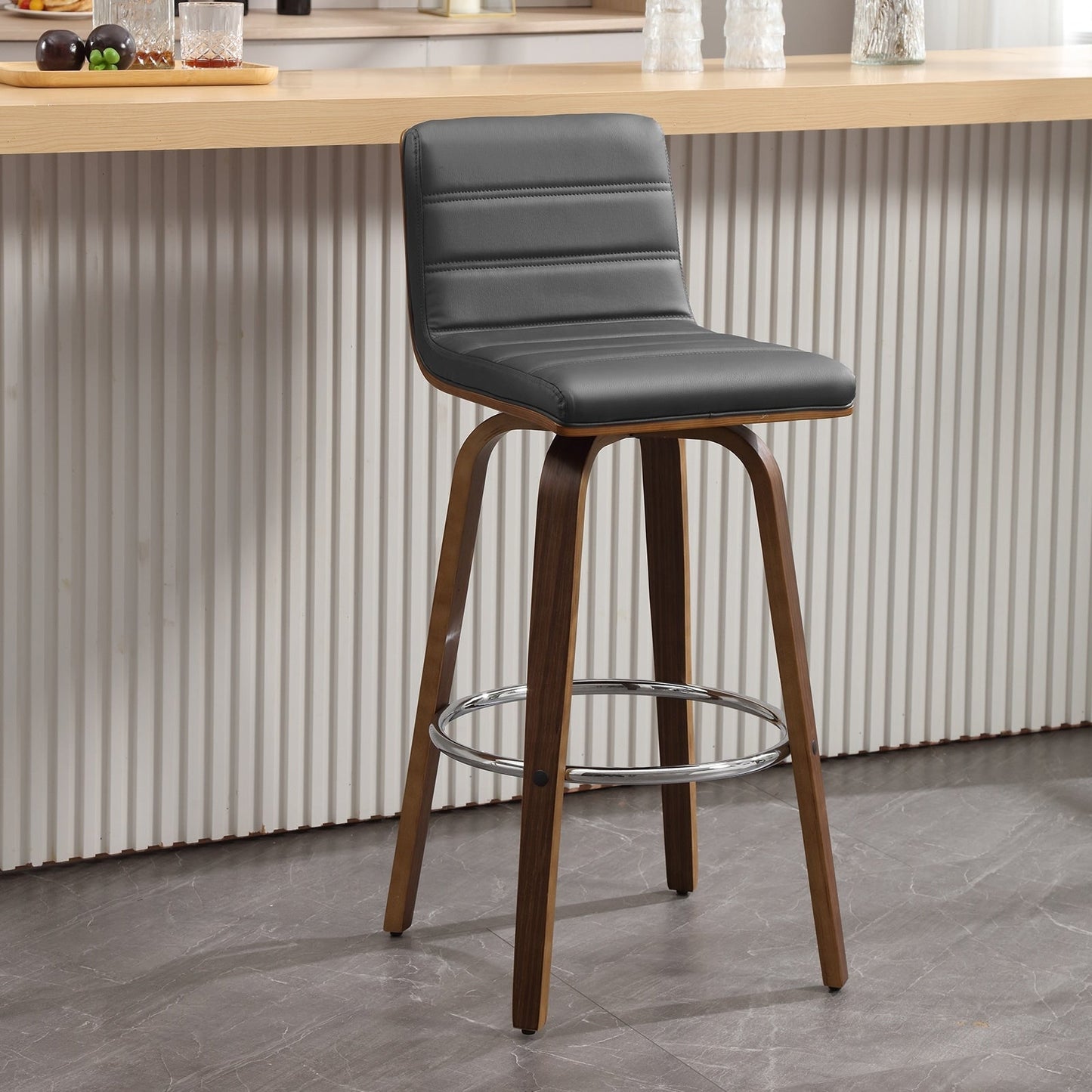 Tabourets de bar/hauts-sièges pivotants en simili cuir 26/29, lot de 2/3