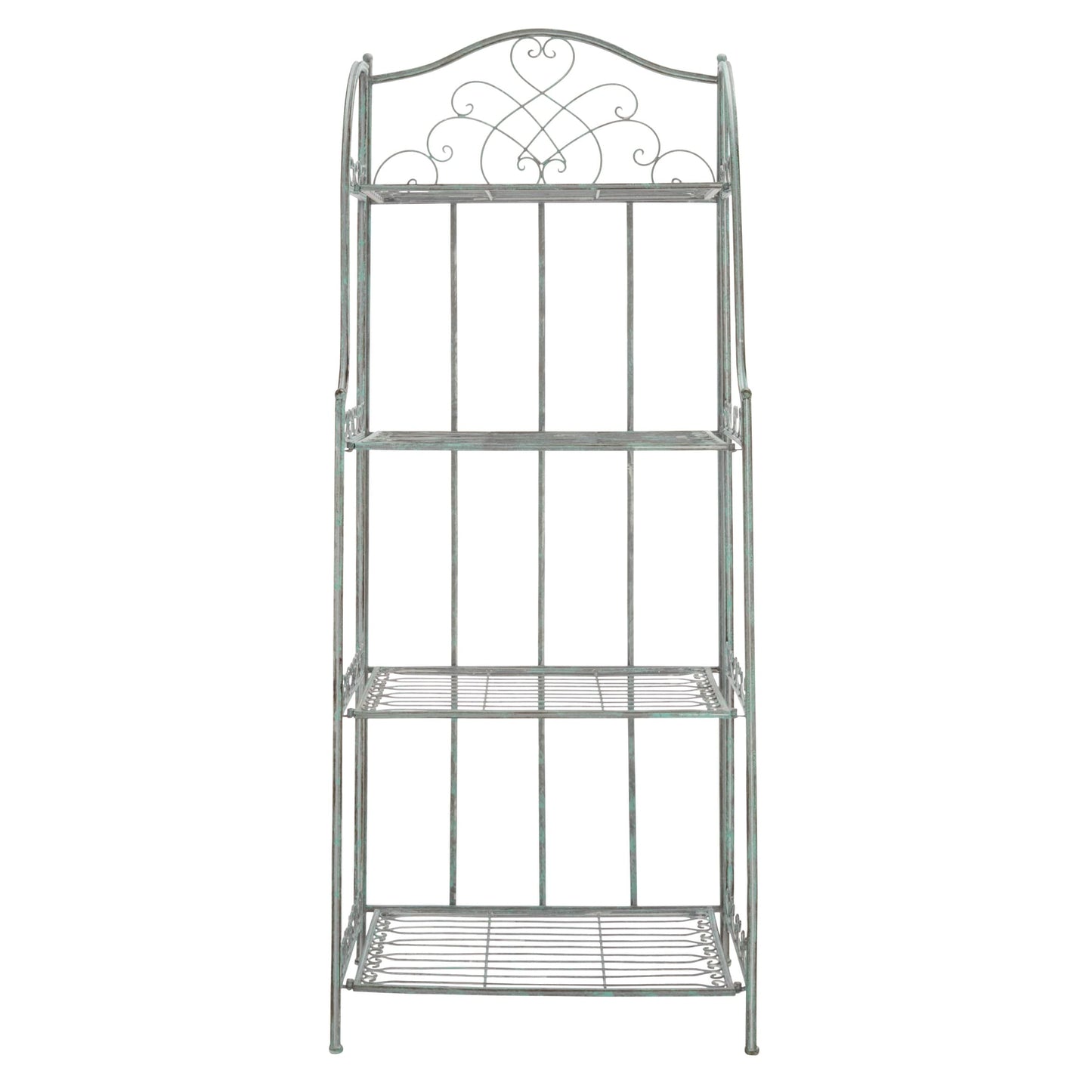 SAFAVIEH Bryn, étagère à gâteaux d'extérieur en fer forgé de style victorien à 4 niveaux - 63,5 cm L x 38,1 cm P x 160 cm H - 63,5L x 38,1P x 160H