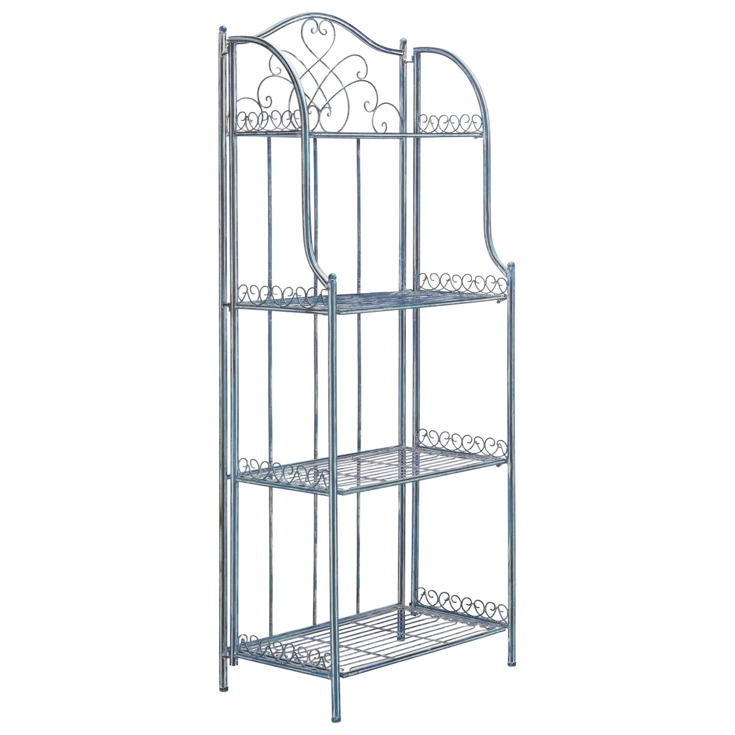 SAFAVIEH Bryn, étagère à gâteaux d'extérieur en fer forgé de style victorien à 4 niveaux - 63,5 cm L x 38,1 cm P x 160 cm H - 63,5L x 38,1P x 160H
