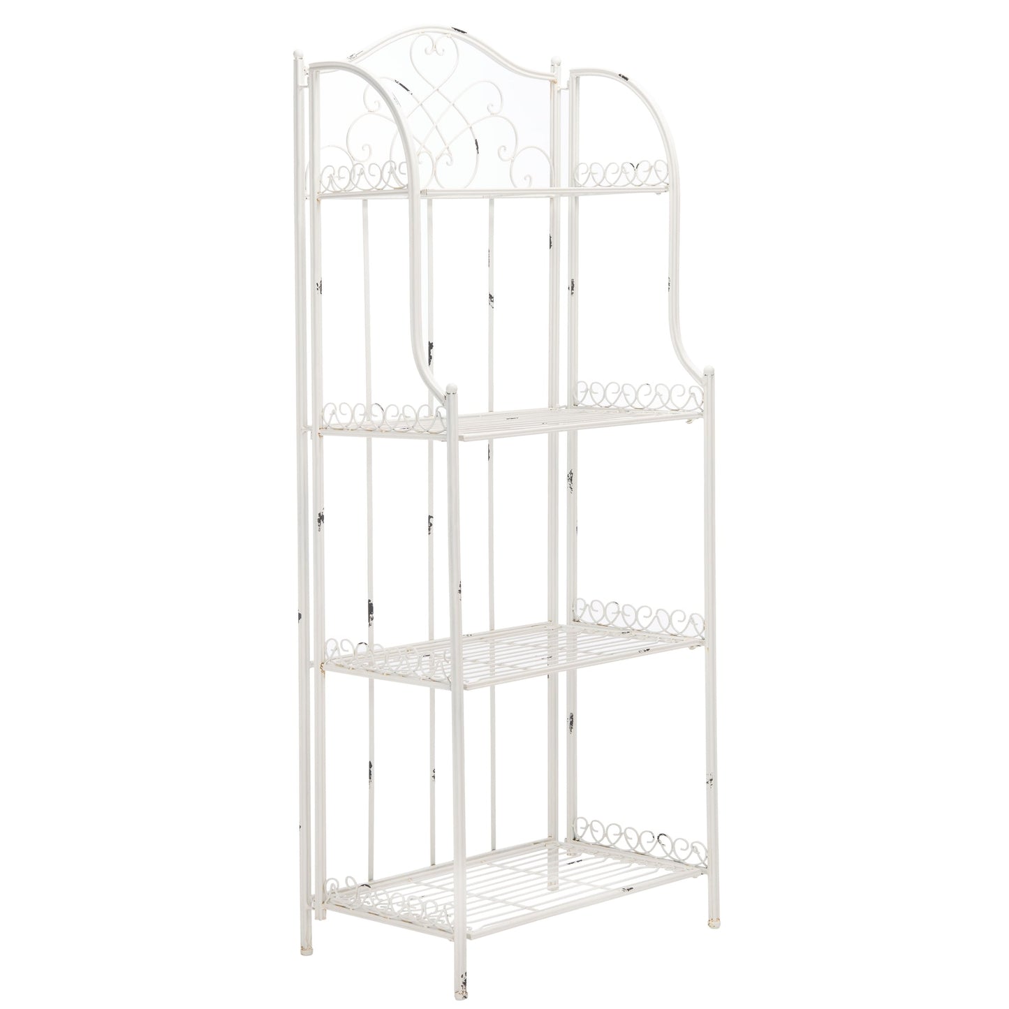 SAFAVIEH Bryn, étagère à gâteaux d'extérieur en fer forgé de style victorien à 4 niveaux - 63,5 cm L x 38,1 cm P x 160 cm H - 63,5L x 38,1P x 160H