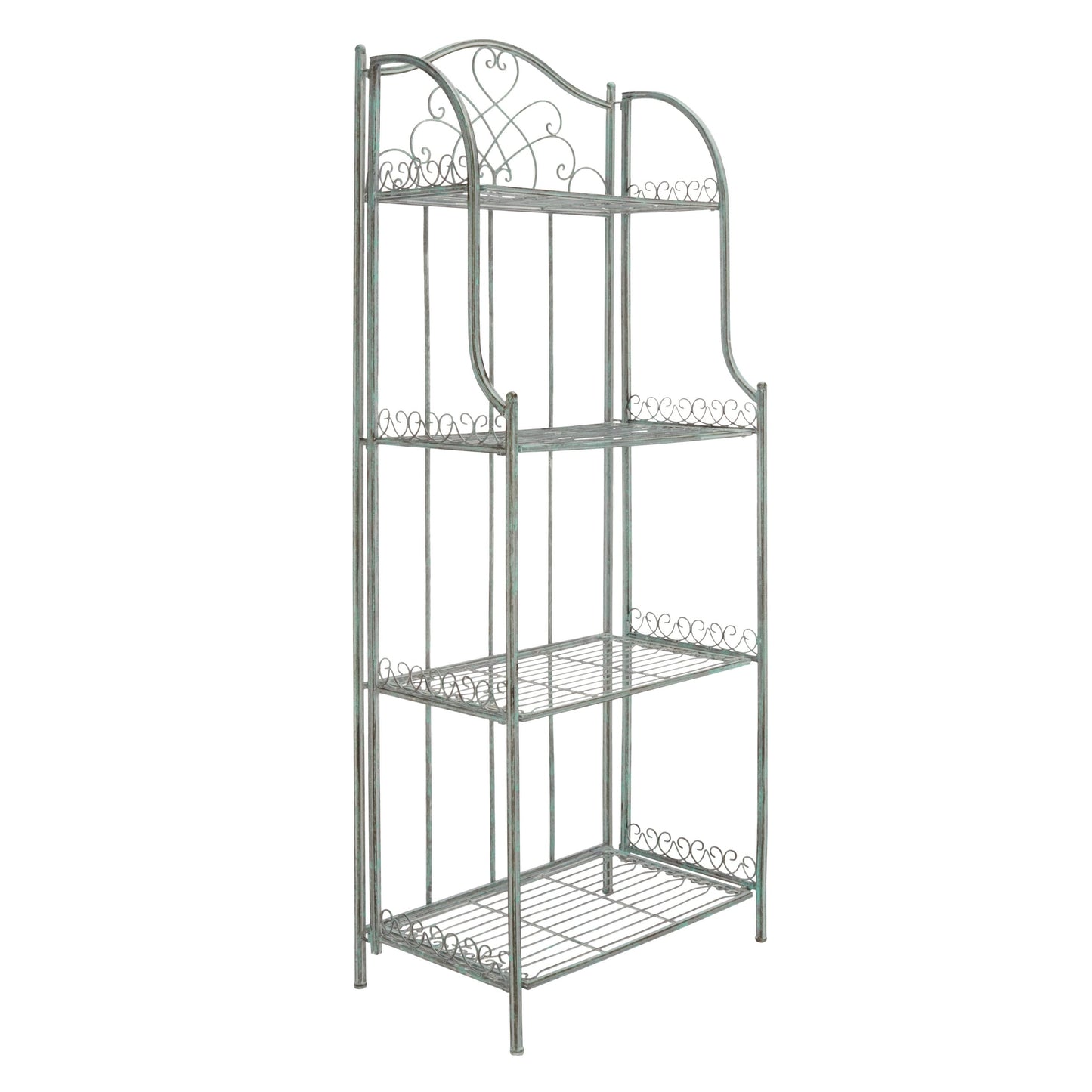SAFAVIEH Bryn, étagère à gâteaux d'extérieur en fer forgé de style victorien à 4 niveaux - 63,5 cm L x 38,1 cm P x 160 cm H - 63,5L x 38,1P x 160H