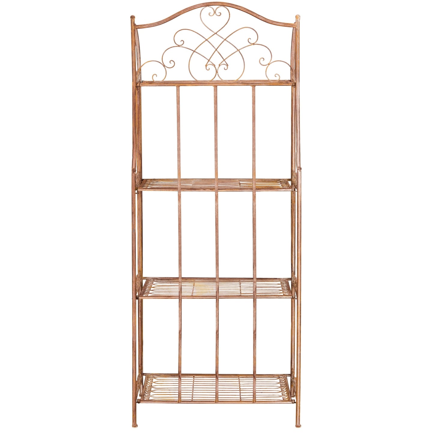 SAFAVIEH Bryn, étagère à gâteaux d'extérieur en fer forgé de style victorien à 4 niveaux - 63,5 cm L x 38,1 cm P x 160 cm H - 63,5L x 38,1P x 160H
