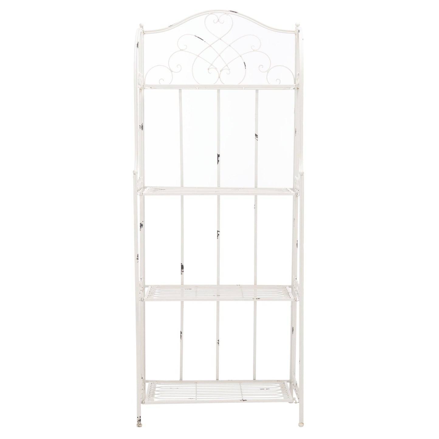 SAFAVIEH Bryn, étagère à gâteaux d'extérieur en fer forgé de style victorien à 4 niveaux - 63,5 cm L x 38,1 cm P x 160 cm H - 63,5L x 38,1P x 160H