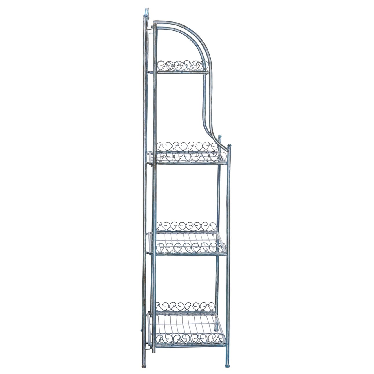SAFAVIEH Bryn, étagère à gâteaux d'extérieur en fer forgé de style victorien à 4 niveaux - 63,5 cm L x 38,1 cm P x 160 cm H - 63,5L x 38,1P x 160H