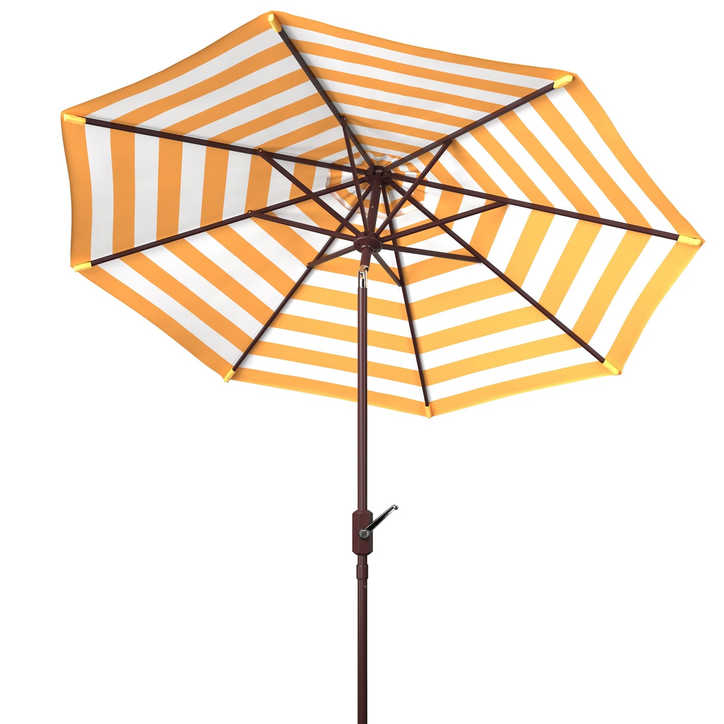 Parasol de jardin à manivelle SAFAVIEH Hadire Inside Out à rayures, 9 pieds