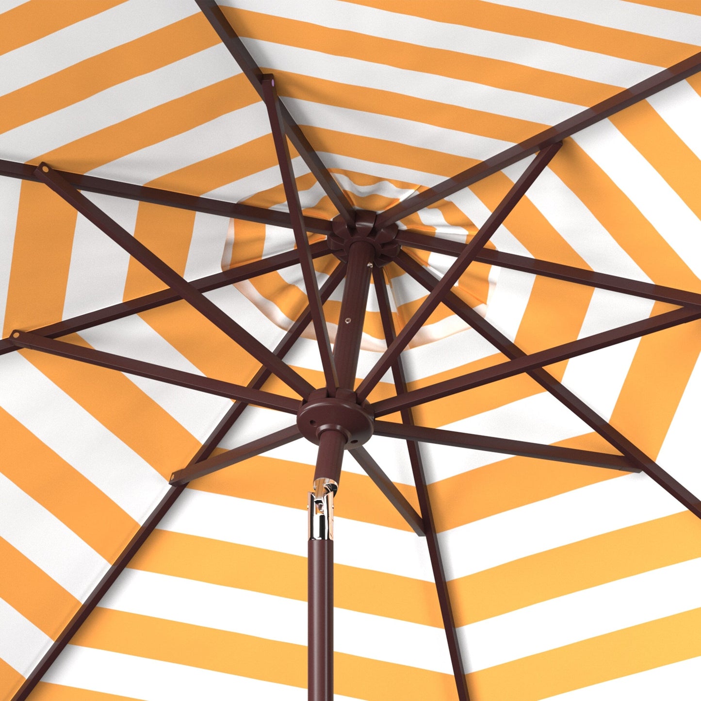Parasol de jardin à manivelle SAFAVIEH Hadire Inside Out à rayures, 9 pieds