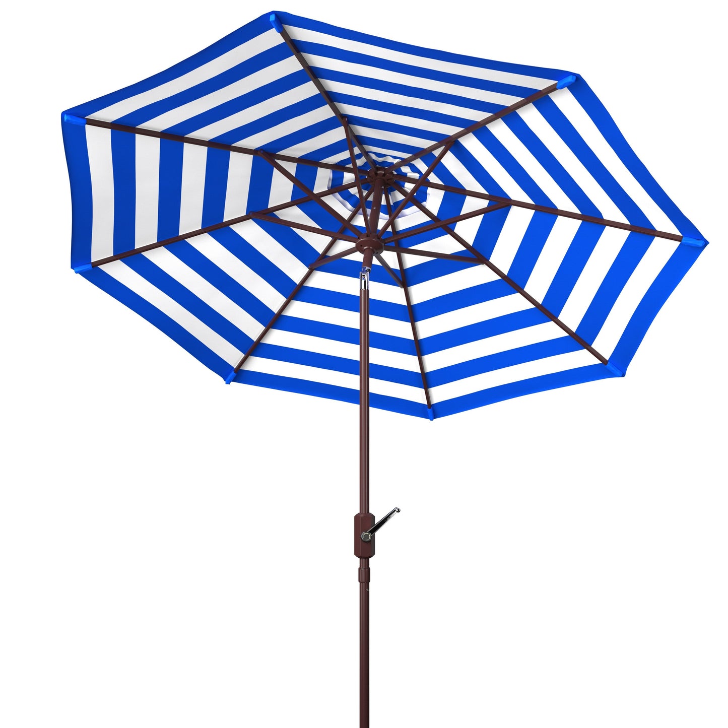 Parasol de jardin à manivelle SAFAVIEH Hadire Inside Out à rayures, 9 pieds