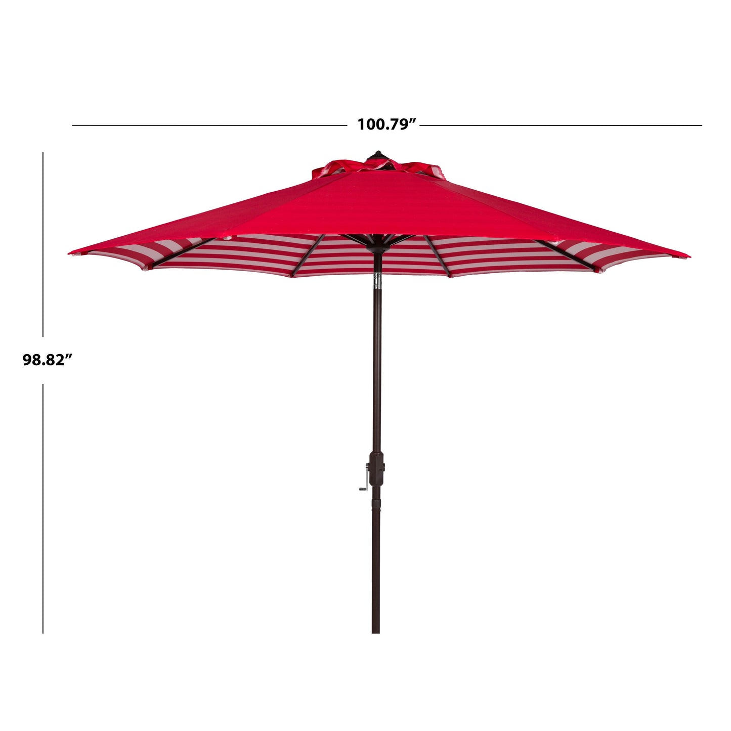 Parasol de jardin à manivelle SAFAVIEH Hadire Inside Out à rayures, 9 pieds