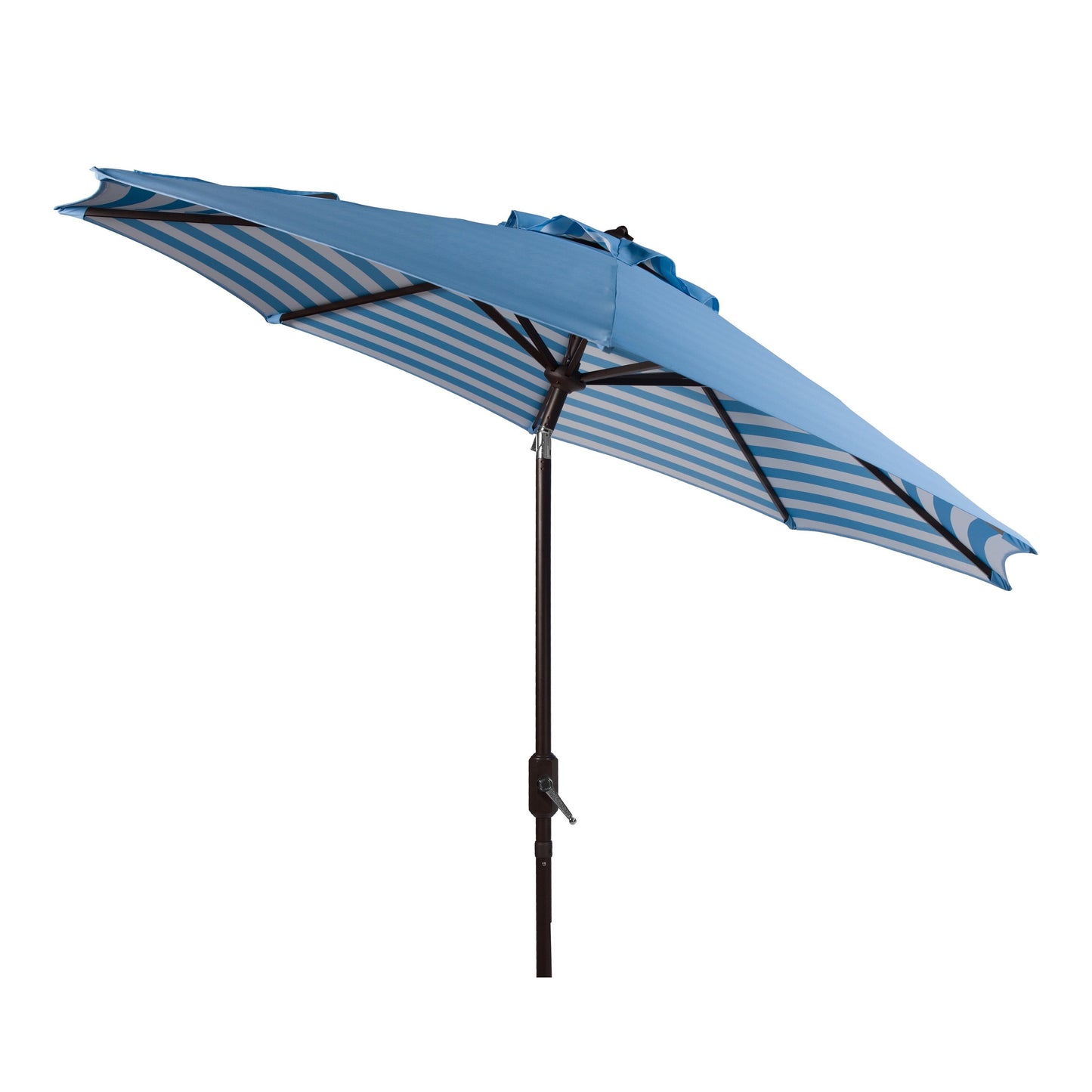Parasol de jardin à manivelle SAFAVIEH Hadire Inside Out à rayures, 9 pieds