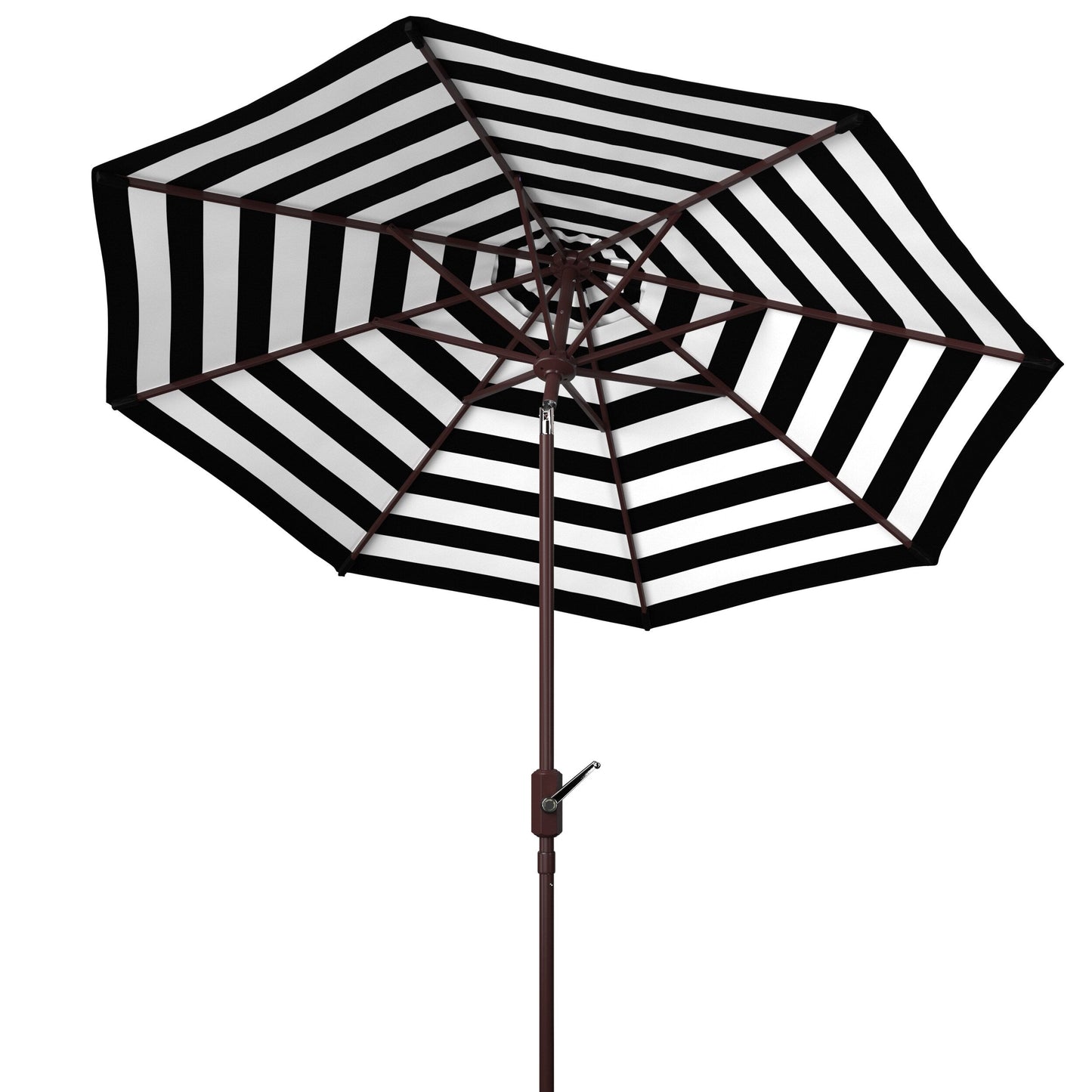 Parasol de jardin à manivelle SAFAVIEH Hadire Inside Out à rayures, 9 pieds