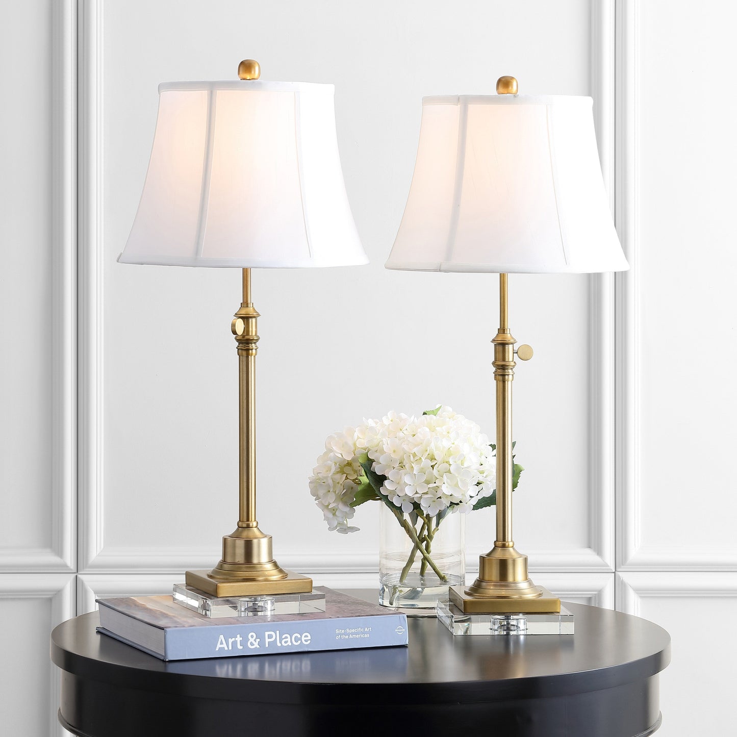 SAFAVIEH Lighting Amande, ensemble de 2 lampes de table à hauteur réglable de 27 à 31 pouces - 13L x 13P x 31H (cm)