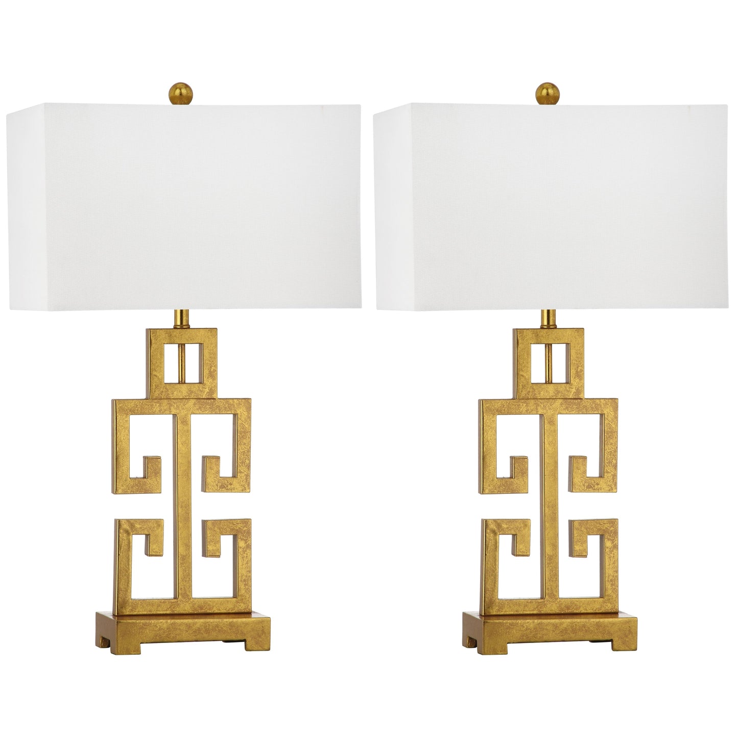 SAFAVIEH Lighting Chantelle, lampe de table antique dorée de 74 cm (lot de 2) - 16W x 9D x 74H